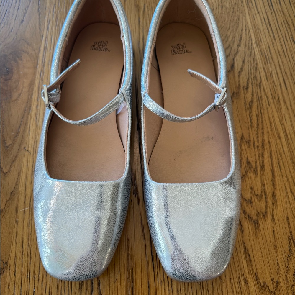 Wild Fable Silver Mary Jane Shoes